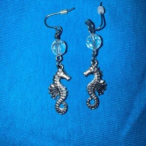 Silver Seahorse Earrings